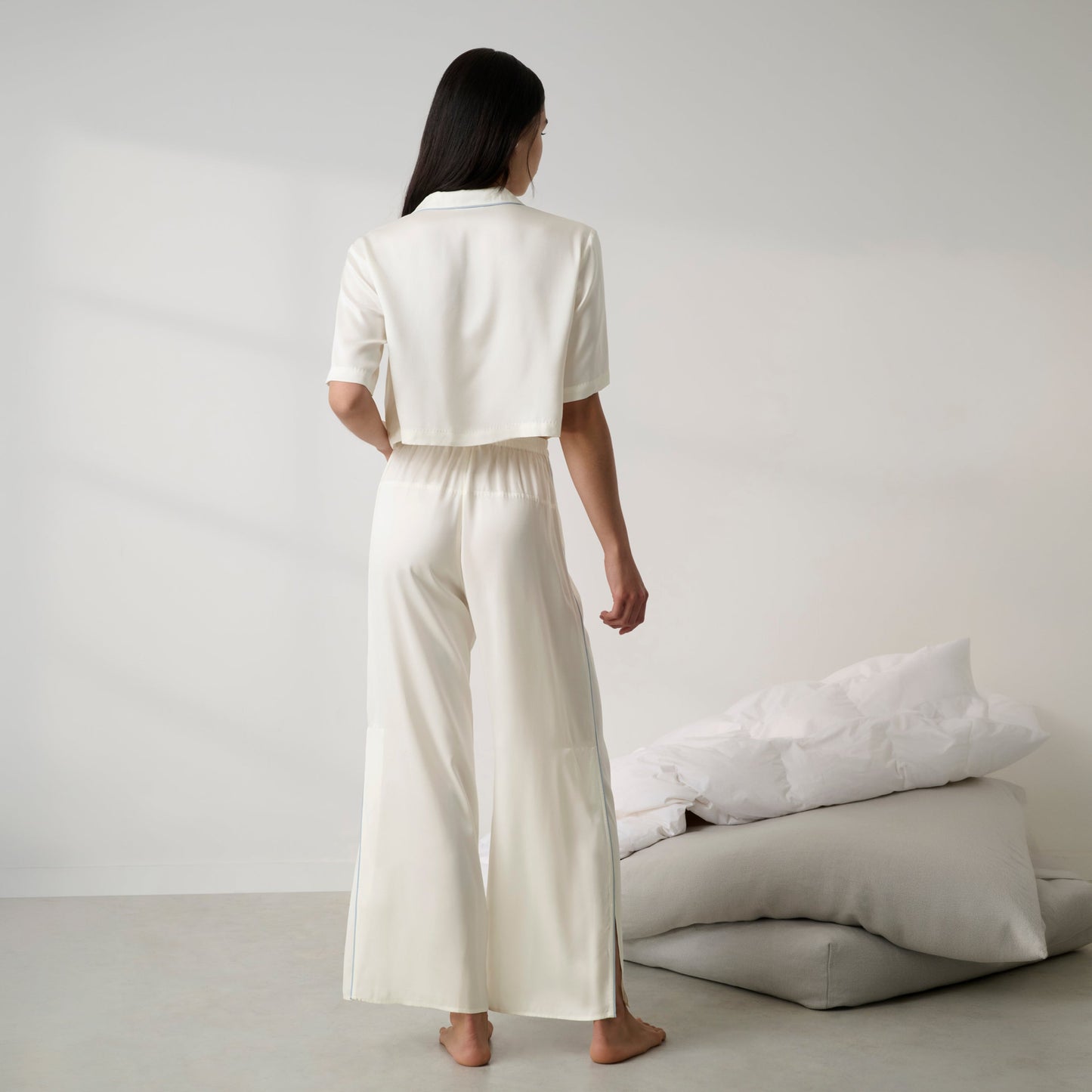 Washable Silk High Rise Pant Set